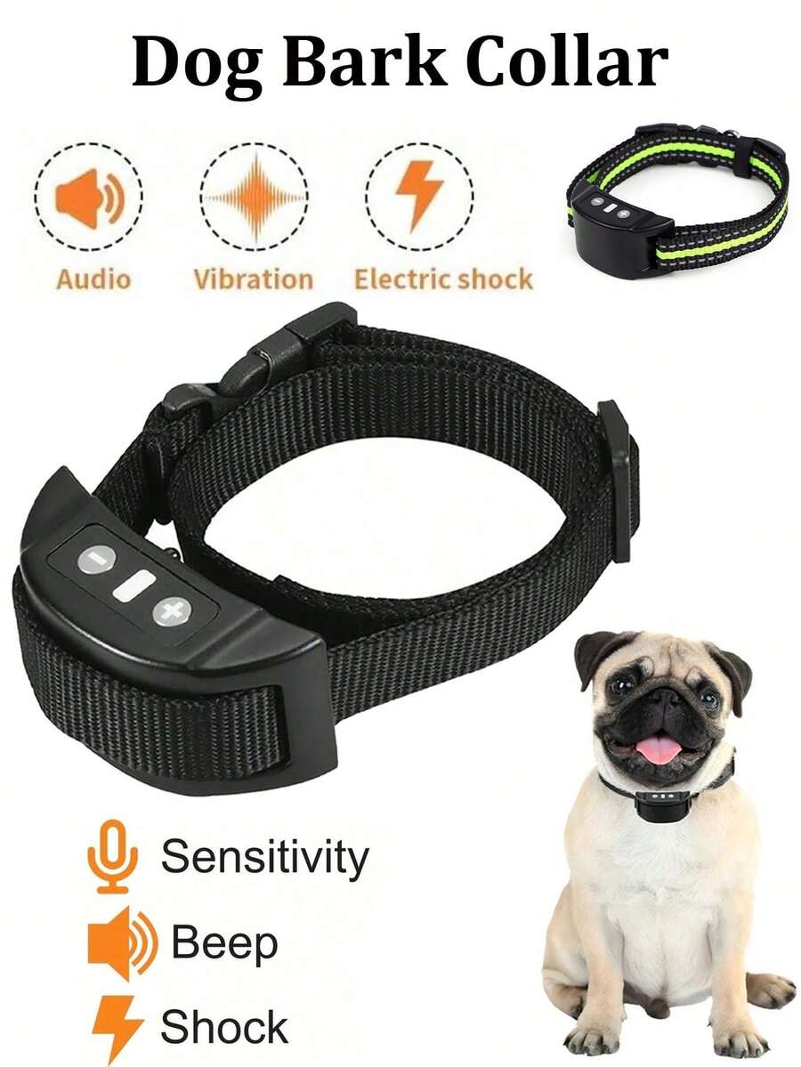 Collar electrónico recargable para perros, collar antiladridos impermeable, collar de entrenamiento antiladridos, collar de control de ladridos, dispositivo inteligente para detener ladridos, suministros para mascotas, collar para perros, cachorro, regalo de cumpleaños, necesidades para perros, suministros para mascotas al aire libre para perros pequeños y medianos, todas las razas de perros