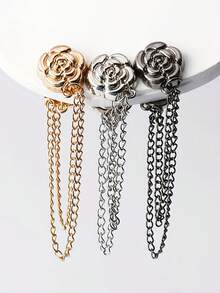 Adjustable Pant Leg Clips And Cuff Clips, Detachable Pant Leg Clips, Suitable For Pants And T-Shirts, With Chain Clips, Women's Fashion Accessories - Multicolor - View 9