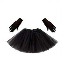 3pcs 1980s Adult Dance Performance Princess Tutu Skirt, 2-Layer Short Tutu Skirt And Fingerless Gloves 2 Pieces Set - Multicolor - View 7