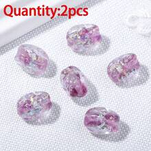2 piezas de cuentas de vidrio con remolino multicolor, materiales de accesorios para hacer joyas DIY, collar, pulsera, aretes, cuentas hechas a mano - Cuentas de colores para hacer una noria - Ver 13