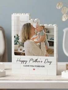 Customized Personalized Photo Bricks, Personalized Photo Puzzle Adult Building Blocks, Decor Puzzle For Dad And Mom, Father's Day, Mother's Day Gift For Dad And Mom, Birthday Gift For Dad And Mom, Can Be Used As Couple, Spouse, Family Souvenir Customized Photo Brick, Suitable For Decorating Her Or His Desk With Family Photos - Multicolor - View 5