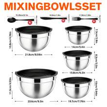 5PCS Mixing Bowls With Lids And 30-Piece Stainless  Flatware Set, Airtight Nesting Salad Bowls With Scratch Resistant Cutlery, Space Saving Kitchen Prep Set For Cooking Baking & Storage, Dishwasher , Durable Stainless Steel Utensils - Silver - View 8