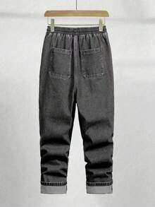 Celana Jeans Kasual Anak Laki-Laki Remaja dengan Tali Serut di Pinggang - Grey - View 3
