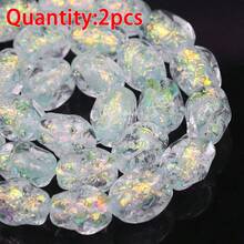 2 piezas de cuentas de vidrio con remolino multicolor, materiales de accesorios para hacer joyas DIY, collar, pulsera, aretes, cuentas hechas a mano - Cuentas de colores para hacer una noria - Ver 17