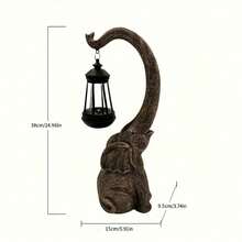 Solar Elephant Statue Outdoor Garden Decor, Resin Elephant Sculptures With Solar LED Lights, Waterproof Animal Crafts For Patio Yard Lawn Courtyard Pathway Home Decoration - 1 Pc - View 10