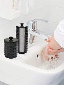 1 bộ 3 khay đựng đồ trang điểm bằng acrylic họa tiết kim cương, hộp đựng mỹ phẩm bằng acrylic trong suốt, giá để lọ đựng trong phòng tắm có nắp, cho ngày lễ bãi biển, bộ sưu tập phòng tắm, bộ sưu tập phòng ngủ, dung tích lớn - Trong sáng - Xem 10