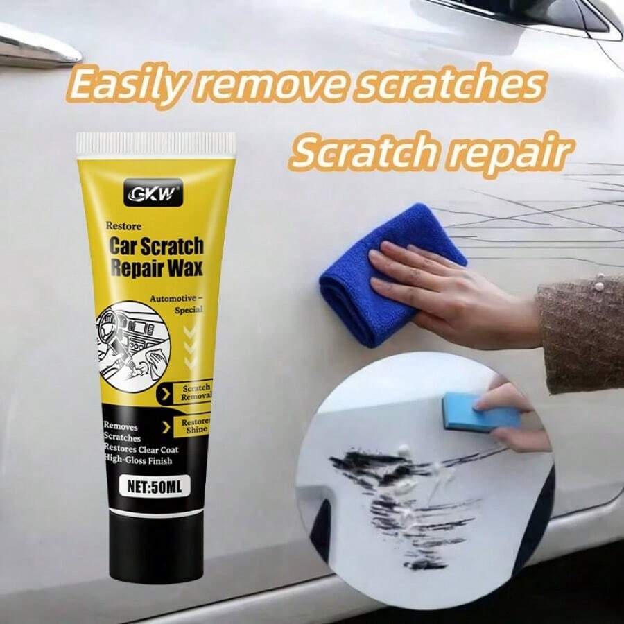 Car Scratch Remover With Polishing Cloth, For Bumper Scratches, Stone Chip Marks And Other Minor Scratches, Suitable For All Common Car Paint Colors - 50毫升+海綿 - 查看 1