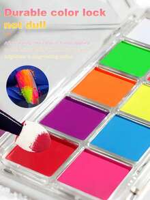 SAUA 10 Farben einfarbiges Farbverlauf Nagelpulver, Rosa, Blau, Lila, Gelb Farbverlauf, Erstellen Sie süße Dopamin Nagelkunst Effekte, kommt mit 3 Lidschattenpinseln, Nagelpulver Set, Nagelstudio DIY - Verschiedenfarbig - Übersicht 5