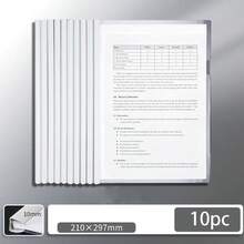 10pcs A4 Transparent Lever Arch File Folders Transparent Document Organizer Office Supplies - A - View 3
