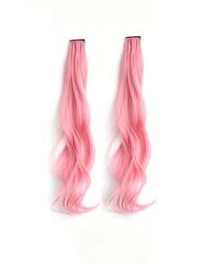 Kids Hair Accessories - Wavy Wig Clip-On Hair Extensions Set, Colorful Hair Pieces, Clip-In Hair Highlights, Suitable For Little Girls To Extend Hair Length, All-In-One Design - Multicolor - View 3