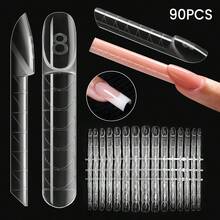 ZIMOOM 30/90/150pcs 3D Reverse Square French Dual Form, 15 Sizes Zone French Dual Form With Guide Lines, No Paper Film Needed For Quickly Nail Extensions With French Style - Clear - View 15