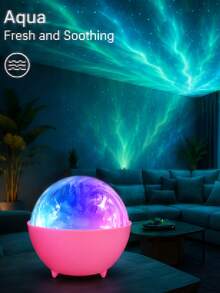 LED極光投影燈 - RGB水波紋星空夜燈附遙控器,USB充電式氛圍燈,適用於臥室、派對、電競及兒童禮物,營造夢幻極光天空,完美適合放鬆與裝飾 - 彩色光 - 查看 10
