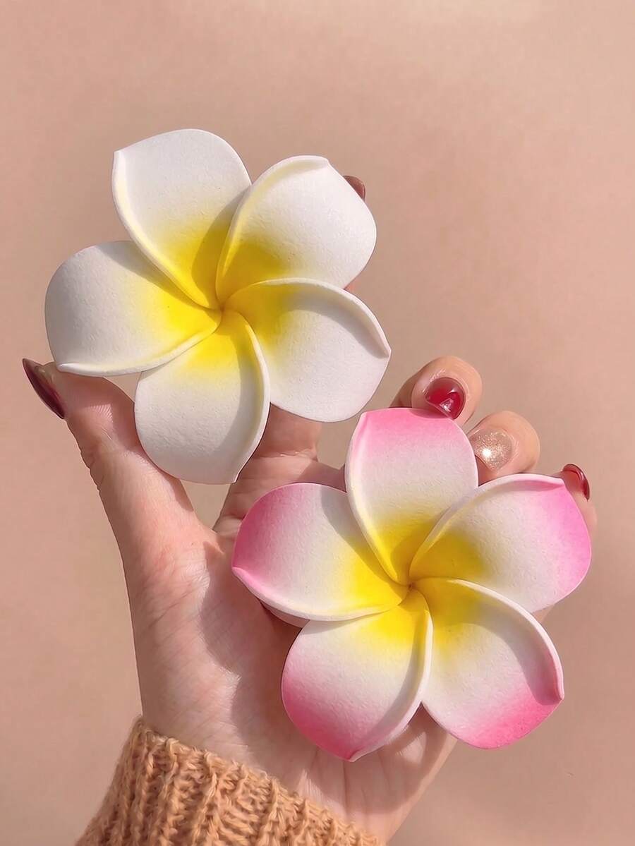 1/2/3件裝 扶桑花果凍色髮夾 塑膠材質 女孩用 - 彩色 - 查看 1