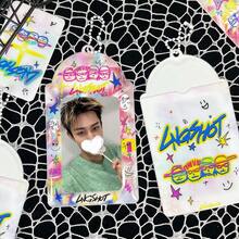 1pc Colorful Graffiti Photo Card Holder, Fun Rainbow Color Card Clip, K-Pop Album Attribute Card Holder, K-Pop Small Card Display, 3-Inch Photo Card Display, Idol Concert Support, IDOLME, PU Material, Suitable For 3-3.5 Inch Mini Photo Cards, Photo Cards, Idol Photo Cards, Trading Cards, Anime Game Card Collection, Keychain, Bag Pendant, Etc. - Card Cover - View 2