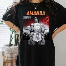Amanda Serrano Boxing Tee_ Sports Fan Shirt - Black - View 1