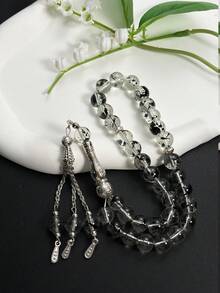 1 Stück muslimisches 33 Perlen Tintenstil künstliches Kristall Gebetsperlen Armband klassischer islamischer Tasbih tragbare Gebetsperlen - Verschiedenfarbig - Übersicht 3