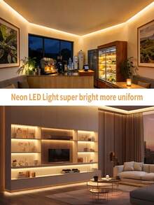 1m/2m/3m/4m/5m USB 柔性 LED 霓虹裝飾燈條，適用於直播、化妝鏡、浴室，觸控開關、USB 供電、可調光、DIY、柔性可裁剪，適合室內/室外使用，鏡子、電視、電腦、衣櫃、樓梯、派對裝飾 - 霓虹 - 查看 2