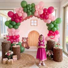 Juego de arco de globos de fiesta con 141 piezas de oso de dibujos animados rosa, disponible en múltiples colores y tamaños, adecuado para cumpleaños, baby showers, fiestas temáticas, accesorios de fotografía, decoraciones de eventos familiares y celebraciones de fiesta - Multicolor - Ver 6