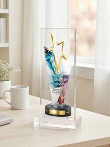 1pc Personalized Acrylic Star Trophy, Unique Employee Recognition Gift, Customizable Text, Custom Company Award, Employee Plaque, Retirement Or Employee Appreciation Gift For Management - Multicolor - View 16