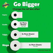 Bounty Paper Towels Select-A-Size White – 1 Mega Roll (164 Sheets/Roll), 2x More Absorbent, Quicker Picker Upper Vs. Leading Brand, Equals 4 Regular Rolls For Fewer Roll Changes - B - 查看 5