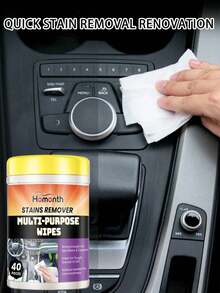 rayhong 80/40/20/10/1pc Car Interior Cleaning Wipes, Suitable For Leather Cleaning, Quick Stain Removal, Multi-Function Dashboard & Seat Cleaning, Waterless Car Wipes - Suitable For Various New And Old Car Models - White - View 12