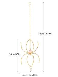 1pc Handmade Beaded Spider Sun Catcher, Pink Crystal Spider, Can Be Hung On Windows, Gardens, Ideal Home Decor For Indoor And Outdoor Backyards, Ceilings And Rooms, Halloween Gift - 1pc - View 5