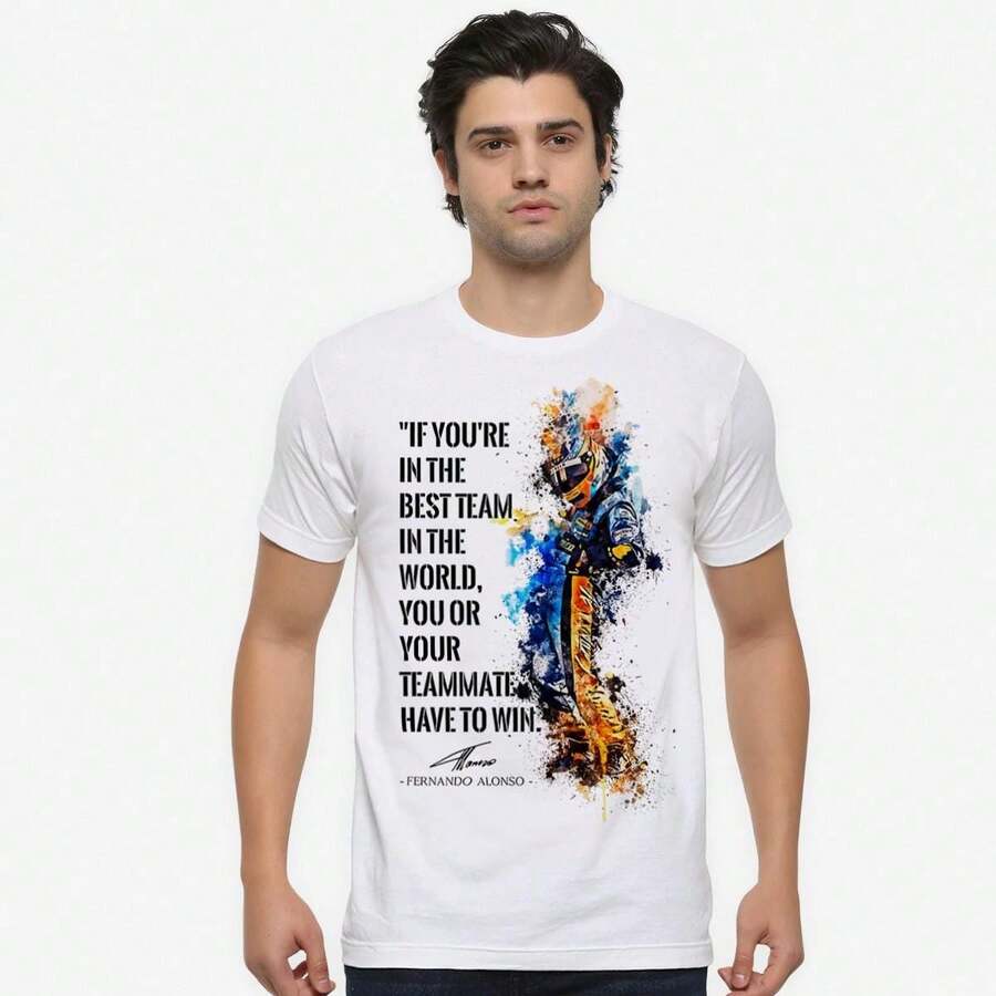 Fernando Alonso Graphic T-Shirt Mens And Womens Sizes FRM-212023 - 白色 - 查看 1