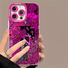 Collage romántico punk rosa y negro de Bratzfunda de teléfono Fundas compatibles con ,Apple,VIVO,OPPO,,, y Honor.Fabricadas en silicona TPU,ofrecen protección contra golpes y caídas.correa para celular - Blanco - Ver 2