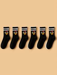 1/3 Pairs Men's Spring/Summer Creative Cartoon Chicken Soft Comfortable Versatile Outdoor Sports Mid-Calf Socks - Multicolor - View 4