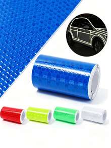 1pc Self-Adhesive Crystal Grid Bicycle Contour Warning Sticker Reflective Strip Tape PVC Reflective Sticker - Impact Resistant Waterproof Vehicle Warning Safety Sticker, Size 5cm X1m, Self-Adhesive Crystal Grid Reflective Film Reflective Tape Reflective Warning Tape, High Visibility Self-Adhesive Reflective Warning Tape For Night, Suitable For Vehicles, Motorcycles And Night Riding Clothing, Reflective Warning Strip Car Reflective Strip Safety Warning Car Decoration Sticker Colorful Grid Reflective - Multicolor - View 8