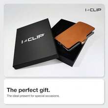 I-CLIP - portafolios delgada original con clip para dinero - Mini portafolios - portafolios de piel - portafolios premium - Tarjetero - Caramelo - Ver 7