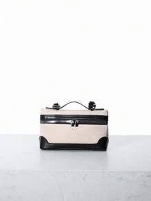 CHICVUE Retro Simple Contrast Color Box Handbag, Small Size For Women - Black - View 1