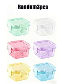 Set Wadah Penyimpanan Makanan Kecil 1/3/6 buah, Kotak Makan Siang, Kotak Segel Kulkas, Kotak Penyimpanan Plastik Persegi Panjang dengan Segel, Wadah Makanan Kecil, Stoples Bumbu Multifungsi, Bahan Plastik 2oz dengan Tutup, Dapat Ditumpuk, Serbaguna - MultiWarna - View 14