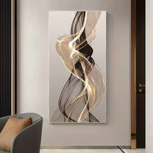 Impresión de arte de hilo de seda abstracto moderno - Lienzo sin marco para pared, adecuado para dormitorios, salas de estar y pasillos de estilo nórdico minimalista. - Hilo de seda abstracto - Ver 3