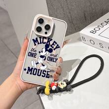 This Disney Mickey Mouse Pattern Lanyard Phone Case Features A Strong Magnetic Closure And Full Coverage Of Acrylic And TPU Material. It's Shockproof, Lightweight, And Suitable For IPhone17/16/11/13/15/15 Plus/15 Pro/15 Pro Max/12/14 Pro Max/11 Pro Max/12 Pro/12 Pro Max/13. It's A Popular Birthday Gift, Business Gift, Durable, Stain-Resistant, And Fingerprint-Resistant New Phone Case For Men And Women. It Also Includes A Mickey Mouse Phone Case And Mickey Mouse Doll Bracelet. Compatible With SamsungGalaxy S20, S21, S22, S23, And S24 Series. It's The Perfect Gift For Friends And Family. This Stylish Phone Case Is Fun, Lightweight, And Durable. IPhone17 Pro Max Phone Case, Minnie Phone Case. - Hồng - Xem 2