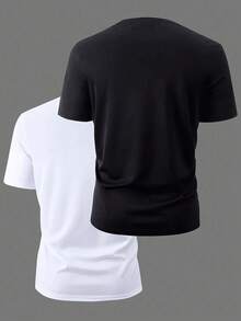 Verano 2025, Nuevo Conjunto de Dos Piezas para Hombre, Talla, Diseño Moderno y Cómodo, Camiseta con Estampado Gráfico Seagull [180g% Algodón] [Selección de An Ruoyu] - Blanco - Ver 5