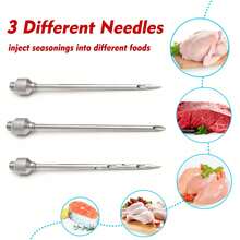 GRILL BUMP Meat Injector Syringe Kit, BBQ Marinade Injector For Turkey Chicken Beef Grill 1oz - Red - View 6