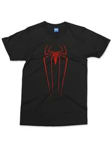 Tricou grafic stil vintage cu supereroi pentru bărbați și femei, negru cu emblemă roșie și albă, din material moale și respirabil, croială regular, mânecă scurtă, guler rotund, ținută casual unisex, gata pentru Comic-Con – pentru toate anotimpurile - Negru - Vizualizare 1