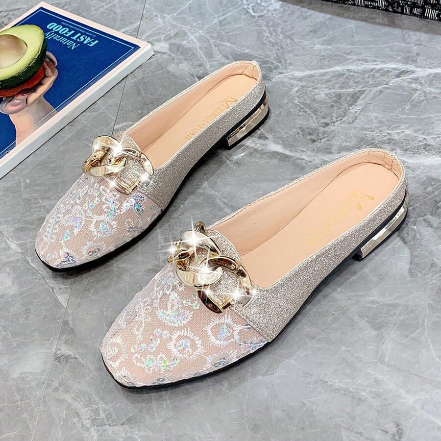 Women Slides - Silver - View 1