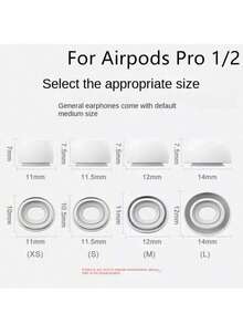 Ujung Earbud Silikon Lembut Putih Kompatibel Apple Pro 1/2 (2 buah/paket), Dengan Jaring Debu, Bahan Silikon Lembut, Pas Sempurna untuk Saluran Telinga, Lebih Nyaman Dipakai. Tersedia Ukuran L, M, S, XS. - Putih - View 7