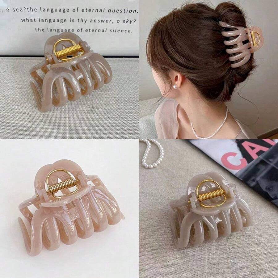 ヘアクリップ 9cm しっかりとまる クリップ バンスクリップ ヘアアクセサリー お風呂 シンプル オフィス レディース バナナクリップ 大人向け 韓風 可愛い 髪留め 髪飾り PC樹脂 軽量 - 写真の通り - チェックする 1