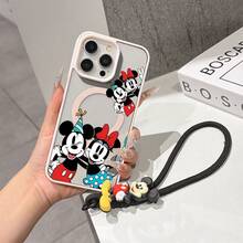 This Disney Mickey Mouse Pattern Lanyard Phone Case Features A Strong Magnetic Closure And Full Coverage Of Acrylic And TPU Material. It's Shockproof, Lightweight, And Suitable For IPhone17/16/11/13/15/15 Plus/15 Pro/15 Pro Max/12/14 Pro Max/11 Pro Max/12 Pro/12 Pro Max/13. It's A Popular Birthday Gift, Business Gift, Durable, Stain-Resistant, And Fingerprint-Resistant New Phone Case For Men And Women. It Also Includes A Mickey Mouse Phone Case And Mickey Mouse Doll Bracelet. Compatible With SamsungGalaxy S20, S21, S22, S23, And S24 Series. It's The Perfect Gift For Friends And Family. This Stylish Phone Case Is Fun, Lightweight, And Durable. IPhone17 Pro Max Phone Case, Minnie Phone Case. - Trong sáng - Xem 8