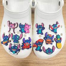 22 Pack Stitch Charms, Multiple Styles Lilo Stitch & Angel Cartoon Shoe Charms, Waterproof Rubber Shoe Decoration Pins For Clogs, Bubble Slides, Backpack Wristband, Holiday Gifts Collection Set - A - View 7