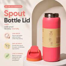 32oz/945ml Stainless Steel Insulated Travel Cup Double Drinking Ports Prevent Leakage, Keep Warm Or Cool, Multiple Colors Available, Energetic Hydration Without Burden, Suitable For Sports/Commuting/Daily Use - 玫瑰紅 - 查看 2