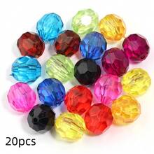 20-200顆 6-20mm 壓克力刻面透明彩色珠子 - DIY 手鍊、項鍊與手工藝珠飾製作套組 - 隨機混色 - 查看 13