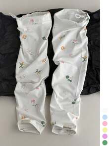 1雙女款格紋與波點防曬袖套，夏季單車UV防護薄款透氣護臂，可愛冰絲寬鬆防曬袖，適用戶外開車，藍色格紋與藍色波點 - DD碎花抽繩 - 查看 11