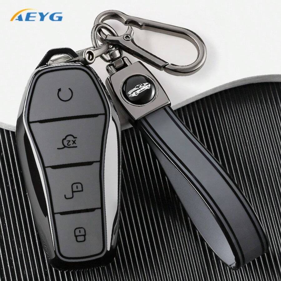 Premium Soft TPU Car Key Fob Cover, Anti-Scratch Protective Case Fit For BYD Qin Plus Song Pro Max Tang EV Dolphin EV Smart Remote Key - BYD D - View 1