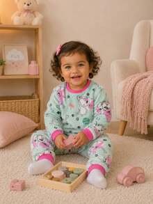 Conjunto de Frio para Meninas Fleece - Multicolorido - Visão 3