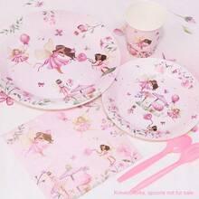 10/80pcs Pink Fairy Theme Birthday Party Supplies Set, Fairy 1st Birthday Party Tableware Set, Suitable For Wedding Birthday Party Decorations - Multicolor - View 4