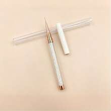 Rhinestone Filled Nail Art Striper Pen, Ultra-Fine Tip, Precise Line Drawing (10mm), Beginner Friendly - White - View 6